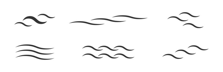 Water wave icon set. Vector illustration.