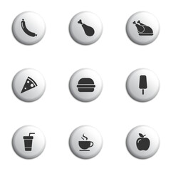 Meal кelated icon set. Food icon set. Flat vector illustration.
