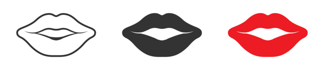 Lips icon isolated on a white background. Vector illustration.