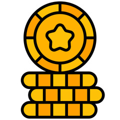 coin outline color icon