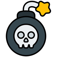 bomb outline color icon