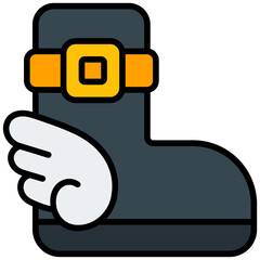 boot outline color icon