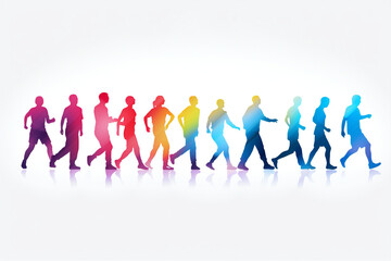 Celebration dancing joy active fun happy silhouettes group colourful shadow people disco design