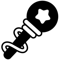 magical staff solid line icon
