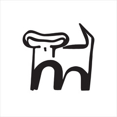 Doodle illustration of the ram with horns. Playful lines and gentle details showcase the loyalty and determination of this earth sign. A delightful symbol of stability and strength.