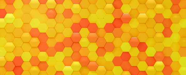 abstract orange hexagon background