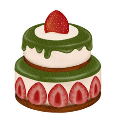 Strawberry cake illustration 