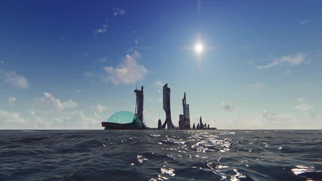 Atlantis City background video animation
