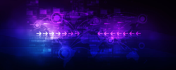 2d illustration world map abstract background