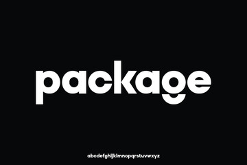 Modern bold lowercase alphabet display font vector illustration