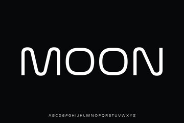 Modern unique futuristic alphabet display font vector. Creative contemporary typography style