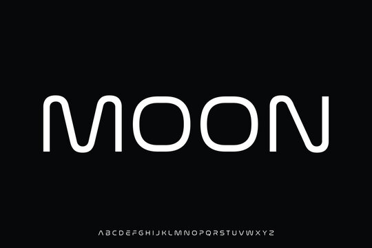 Modern unique futuristic alphabet display font vector. Creative contemporary typography style