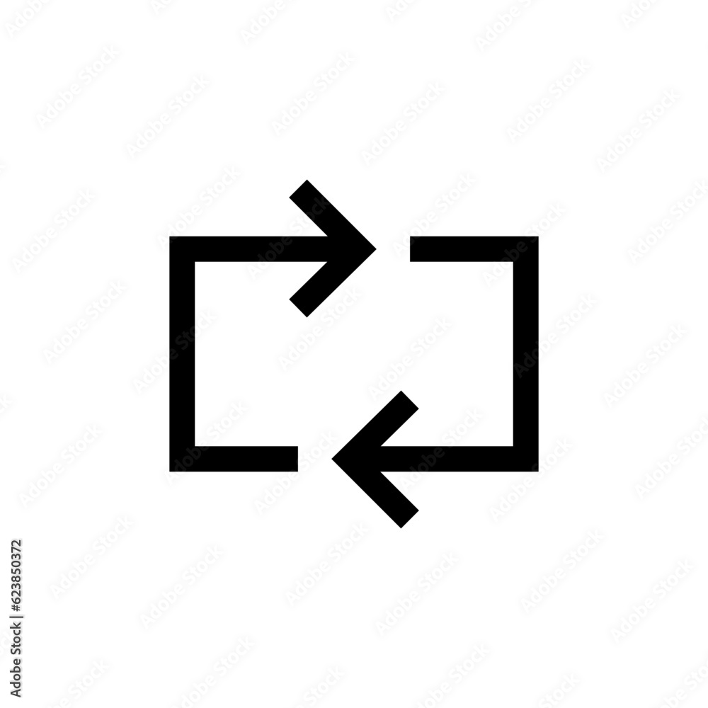 Fototapete Refresh icon, sync repeat and reload arrow icon symbol convert button sign	
