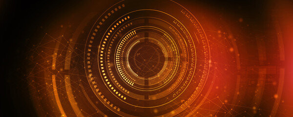 2d illustration Abstract futuristic electronic circuit technology background