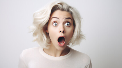 Young Lady in Shock. I can't believe it Expression. Ai generative.