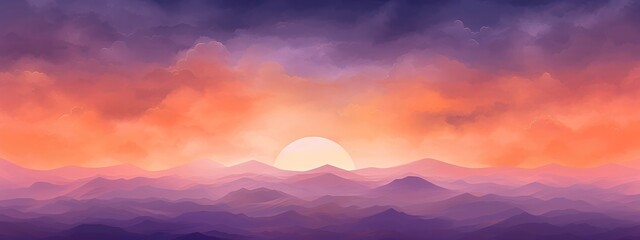 Fototapeta na wymiar Gradual gradients of warm oranges and deep purples meld together, producing a captivating twilight background. Generative AI