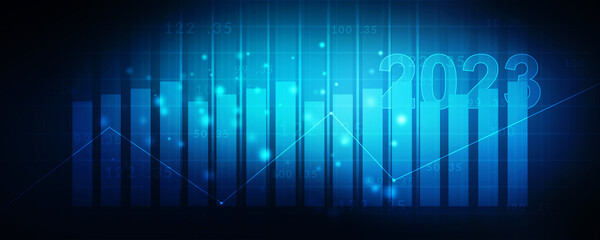 2d rendering Stock market online business concept. business Graph 