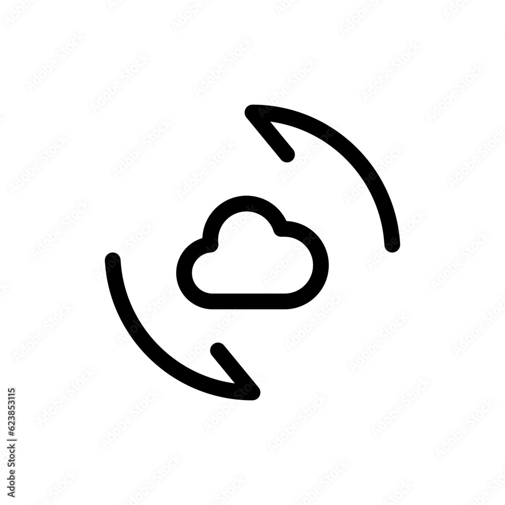 Aufkleber refresh Cloud sync icon with two arrows rotation, data storage refresh with rotate arrows . file hosting cloud icons