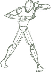 Man sketch body hand draw