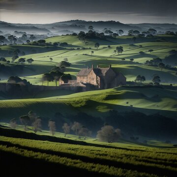 landscape with fields and hills