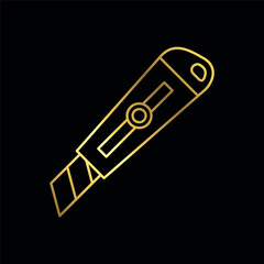 Gold Color Simple Trendy Cutter Icon Vector Template