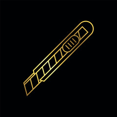 Gold Color Simple Trendy Cutter Icon Vector Template