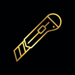 Gold Color Simple Trendy Cutter Icon Vector Template