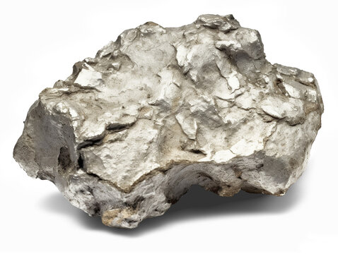 Silver nuggets isolated on transparent or white background, png