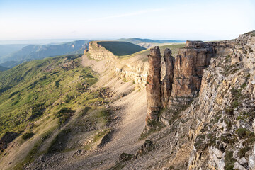 Scenic landscape of a plateau with a cliff