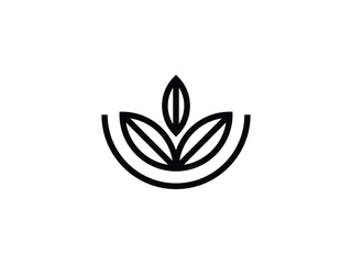 Obraz premium creative letter U nature leaves logo design