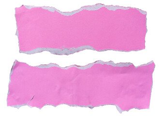 two pieces of torn pink paper for using as text box