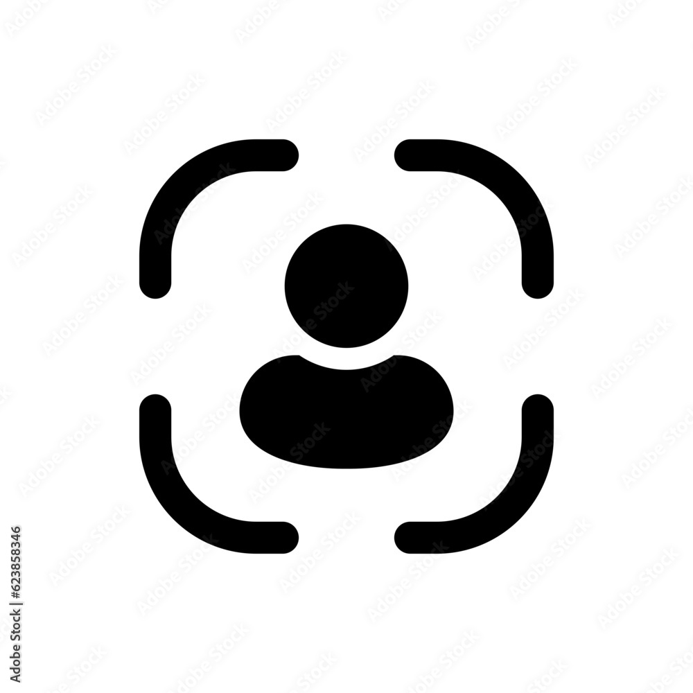 Poster user capture icon symbol, user icon with maximize icon , resize zoom scale expand icons - capture symbol center screen, profile user symbol line icon