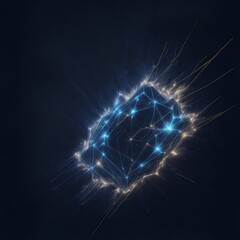 3D abstract light burst on dark background