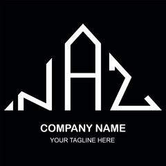 Fototapeta premium NAZ triangle free vector company logo. NAZ building logotype company name design.