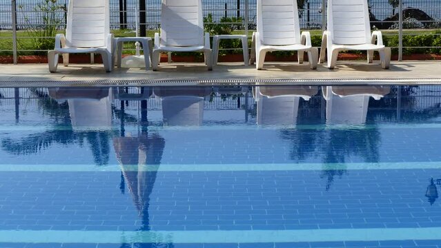 Ripple waters of a swimming pool in a hotel in Turkey