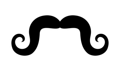 Mustache illustration, icon. Vector moustache.