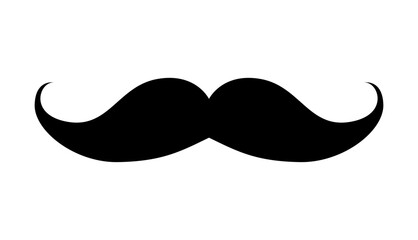 Mustache illustration, icon. Vector moustache.