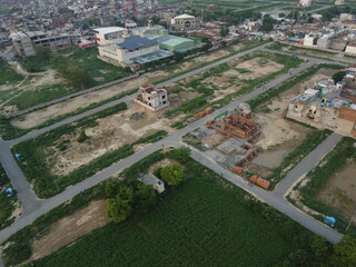 Fototapeta na wymiar Aerial view of a housing society in Lahore, Pakistan.