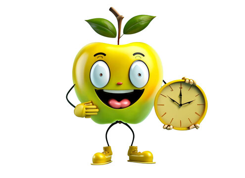 3d Cartoon Character of Fruits back to school