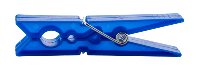 Blue laundry clothes pin isolated