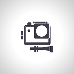 Action camera icon vector, solid illustration, pictogram isolated on white