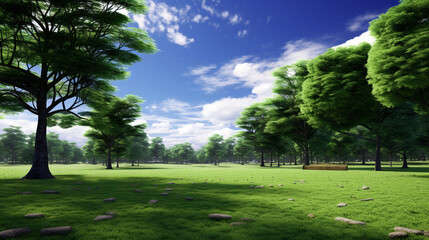Obraz premium Trees in the park, beautiful landscape.