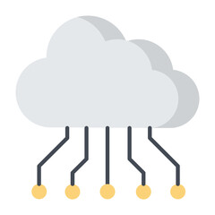 Copmuter Cloud Flat Icon