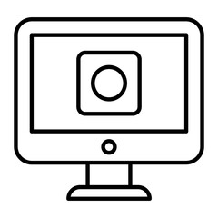 Computer Processor Line Icon