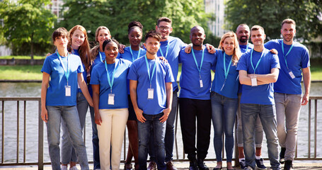 Volunteer Teamwork And Social Charity Outreach
