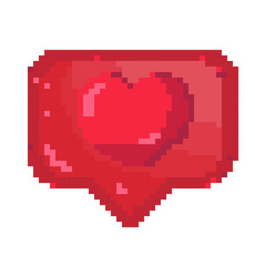 pixel art heart love and valentine vector illustration