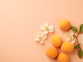 Naklejka na ściany i meble Pastel beautiful background color apricot, fruit apricot, AI Generation
