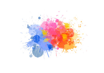 Fototapeta na wymiar Multicolored splash watercolor blot - template for your designs.