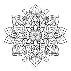Flower Coloring Book, Created with generative AI