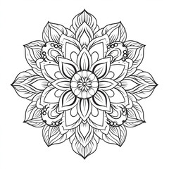 Flower Coloring Book, Created with generative AI